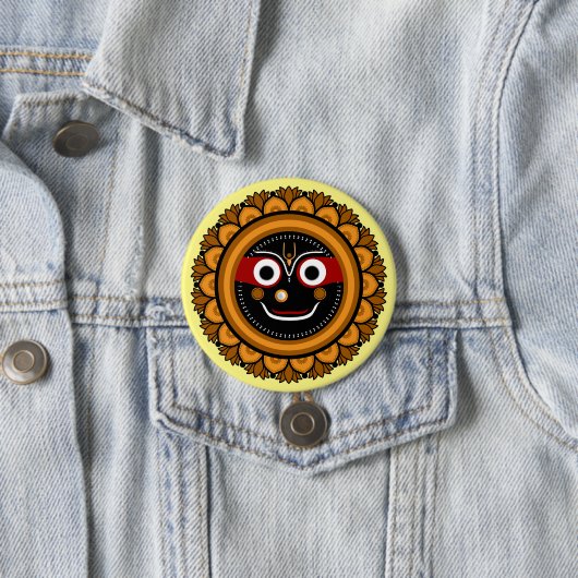Heer Jagannath Devotional - Hare Krishna Ronde Button 7,6 Cm (In situ)