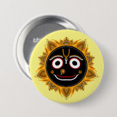 Heer Jagannath Devotional - Hare Krishna Ronde Button 7,6 Cm (Voorkant /achterkant)