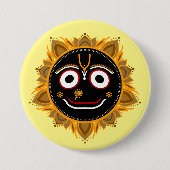 Heer Jagannath Devotional - Hare Krishna Ronde Button 7,6 Cm (Voorkant)