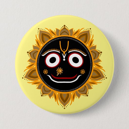 Heer Jagannath Devotional - Hare Krishna Ronde Button 7,6 Cm (Voorkant)