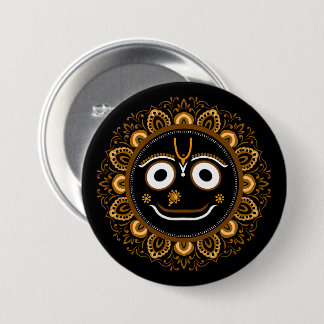 Heer Jagannath Devotioneel - Hare Krishna Ronde Button 7,6 Cm
