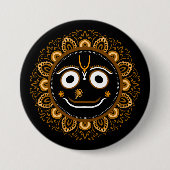 Heer Jagannath Devotioneel - Hare Krishna Ronde Button 7,6 Cm (Voorkant)