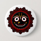 Heer Jagannath Devotioneel - Hare Krishna Ronde Button 7,6 Cm (Voorkant)