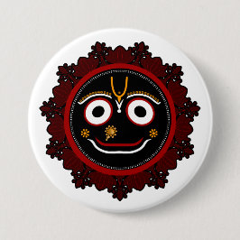 Heer Jagannath Devotioneel - Hare Krishna Ronde Button 7,6 Cm