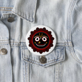 Heer Jagannath Devotioneel - Hare Krishna Ronde Button 7,6 Cm