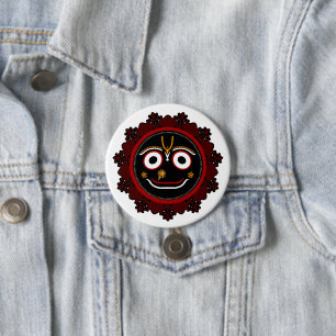 Heer Jagannath Devotioneel - Hare Krishna Ronde Button 7,6 Cm