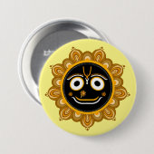 Heer Jagannath Devotioneel - Hare Krishna Ronde Button 7,6 Cm (Voorkant /achterkant)