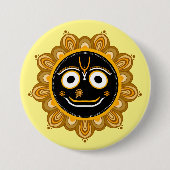Heer Jagannath Devotioneel - Hare Krishna Ronde Button 7,6 Cm (Voorkant)