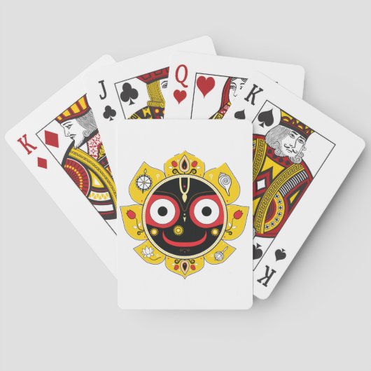 Heer Jagannath Gezicht Hindoe Godheid Spiritueel Pokerkaarten (Achterkant)
