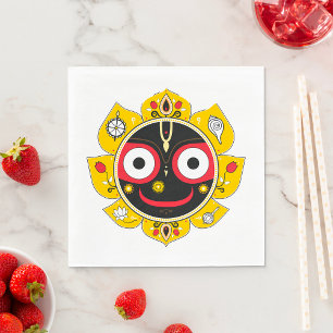 Heer Jagannath Gezicht Hindoestaanse Godheid Spiri Servet