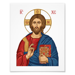 Heer Jezus Christus Oost-Europese Kerk Orthodoxe  Foto Afdruk