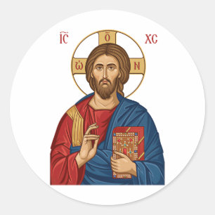 Heer Jezus Christus Oost-Europese Kerk Orthodoxe Ronde Sticker
