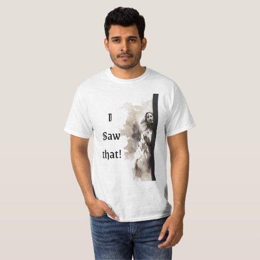 Heer Jezus "Ik zag dat" Mannen T-shirt (Voorkant volledig)