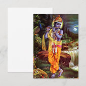 Heer Krishna met Fluit Hindoe God Bedankkaart (Voorkant / Achterkant)
