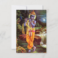 Heer Krishna met Fluit Hindoe God