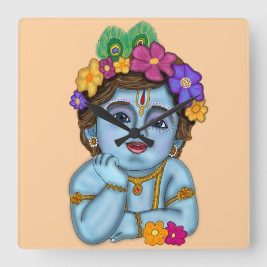 Heer Krishna wandklok (Voorkant)