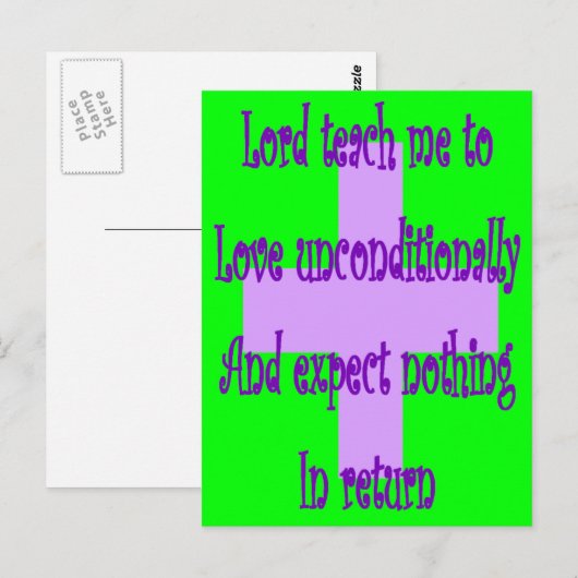 Heer leert me onvoorwaardelijk van religie te houd briefkaart (Voorkant / Achterkant)