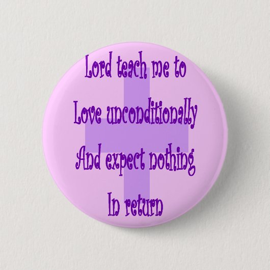 Heer leert me onvoorwaardelijk van religie te houd ronde button 5,7 cm (Voorkant)