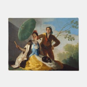 Heer met een parasol voor een Spaanse dame Deurmat