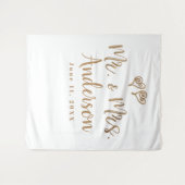 HEER & MEV. Goud Script Typografie Modern Minimaal Wandkleed (Voorkant (horizontaal))