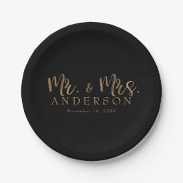 HEER & MEVROUW Goud Schrift Typografie Modern Mini Papieren Bordje