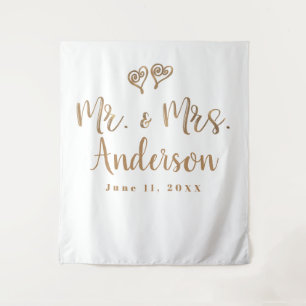 HEER & MEVROUW Goud Schrift Typografie Modern Mini Wandkleed