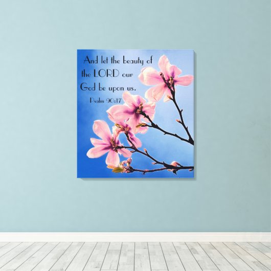 Heer onze God bijbel vers Psalm 90:17 Canvas Afdruk (Insitu (Houten vloer))