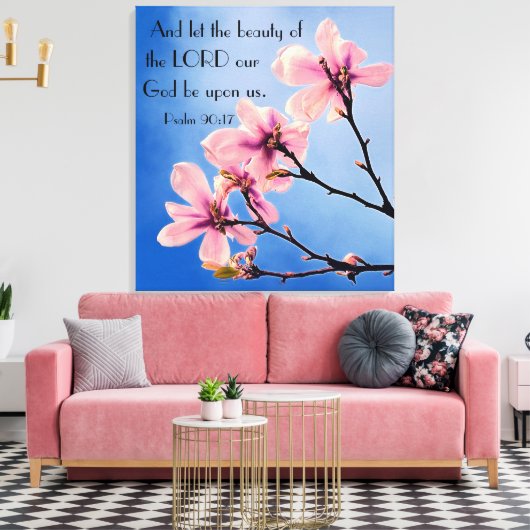 Heer onze God bijbel vers Psalm 90:17 Canvas Afdruk (Insitu (Woonkamer))