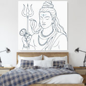 Heer Shiva Canvas Afdruk (Insitu (Slaapkamer))