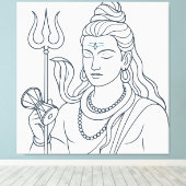 Heer Shiva Canvas Afdruk (Insitu (Houten vloer))