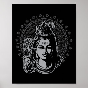 Heer Shiva Hindoe God Mahadeva Drietand Hindoeïsme Poster