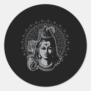 Heer Shiva Hindoe God Mahadeva Drietand Hindoeïsme Ronde Sticker