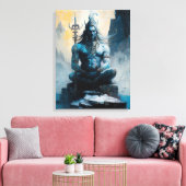 Heer shiva mediteren, housewarming, geschenk, idee canvas afdruk (Insitu (Woonkamer))