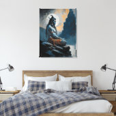 Heer shiva mediteren, housewarming, geschenk, idee canvas afdruk (Insitu (Slaapkamer))