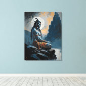 Heer shiva mediteren, housewarming, geschenk, idee canvas afdruk (Insitu (Houten vloer))