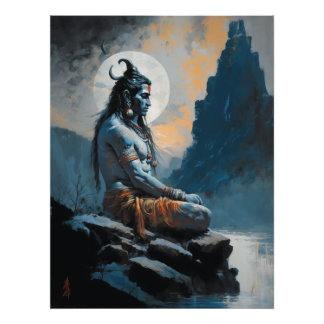 Heer shiva mediteren, housewarming, geschenk, idee foto afdruk