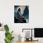 Heer shiva mediteren, housewarming, geschenk, idee poster (Thuiskantoor)