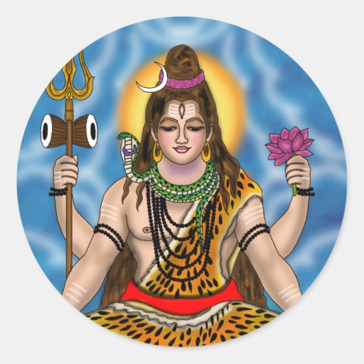 Heer Shiva Ronde Sticker (Voorkant)