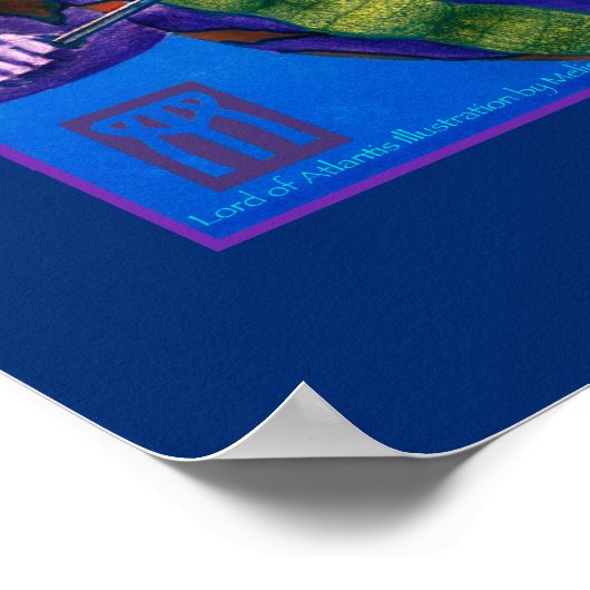 Heer van Atlantis op blauwdruk Poster (Hoek)