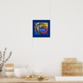 Heer van Atlantis op blauwdruk Poster (Keuken)