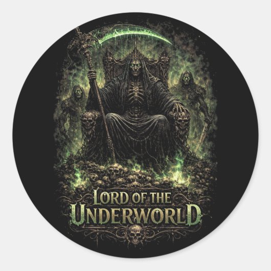 Heer van de Onderwereld Ronde Sticker (Voorkant)