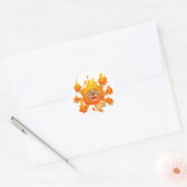 Heer van het vuur! (schattige cartoon leeuw) Stick Ronde Sticker (Envelop)