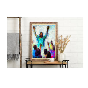 Heer We hebben je nu Abstracte Christelijke Kunst Poster