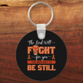 Heer zal voor u vechten Leukemie Bewustzijn Bloed  Sleutelhanger (Voorkant)