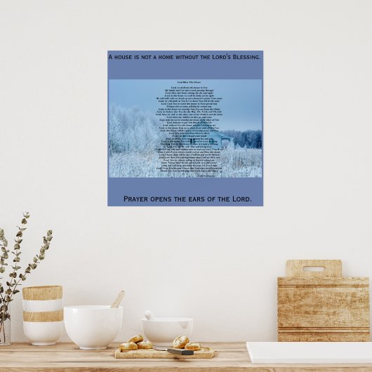 Heer zegene dit huis 24x24 poster (Keuken)