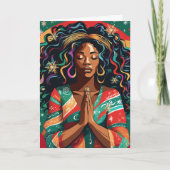 Heer zegene en hou je kerst zwart vrouw kaart (Voorkant)