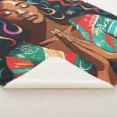 Heer zegene en hou je kerst zwart vrouw sherpa deken (3/4)