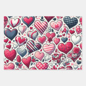 Heerlijk Array of Hearts Valentijnsdag Inpakpapier Vel (Voorkant 2)