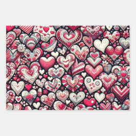 Heerlijk Array of Hearts Valentijnsdag Inpakpapier Vel