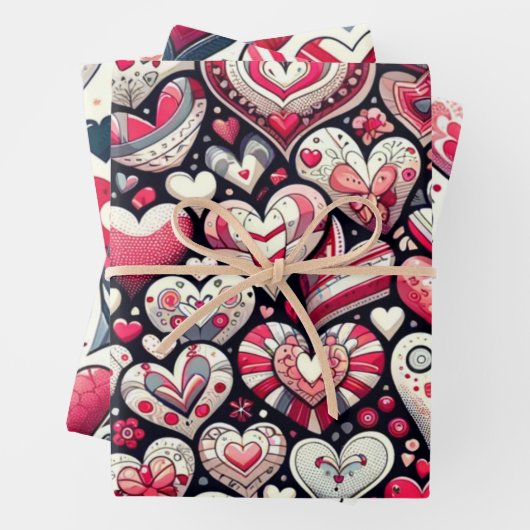 Heerlijk Array of Hearts Valentijnsdag Inpakpapier Vel (In situ)